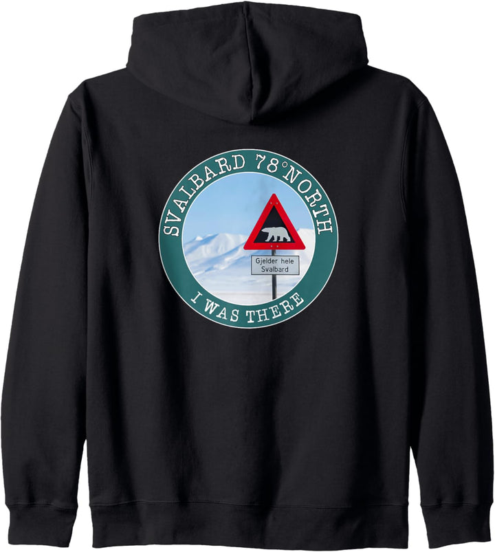Spitzbergen 78° signal mit Bär am Nordpol Kapuzenjacke