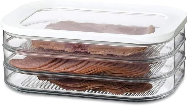 Mepal 2-tlg Vorratsdosen Frühstücks-Set Stora Weiss – Knäckebrotdose mit Kühlschrankdose – zur Aufbe