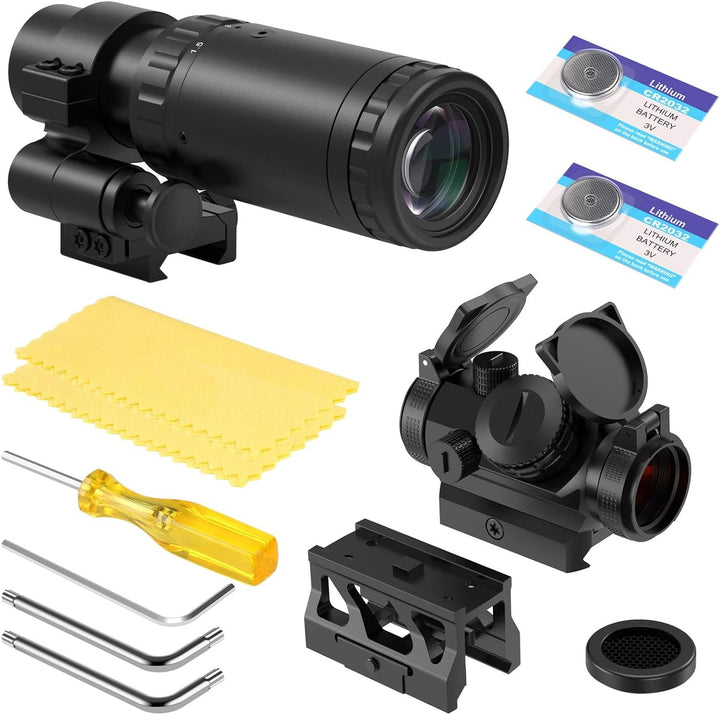 Feyachi V30 2MOA Red Dot Visier mit M37 1,5X - 5X Red Dot Lupe, Absolute Co-Witness