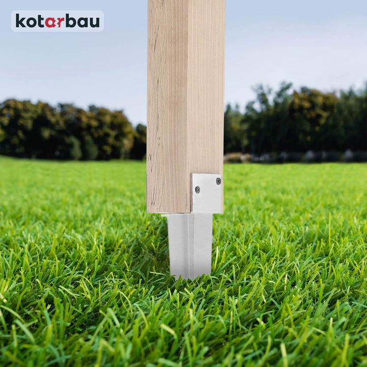KOTARBAU® 4er Set L Pfostenträger zum Einschlagen - 500 mm - Einschlag Erdanker - 50 x 60 mm - Boden