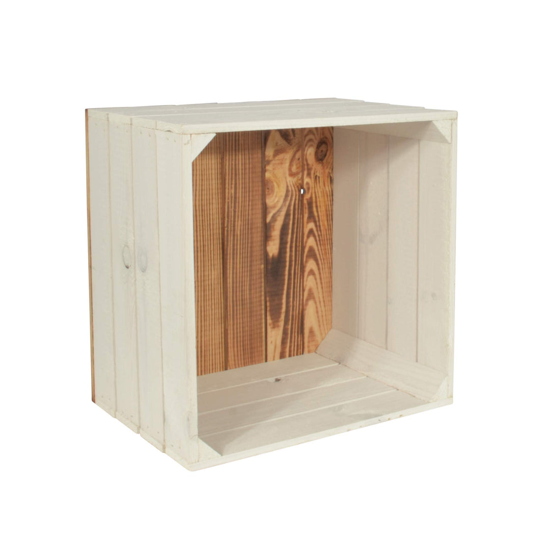 Weinregal Wino aus Holz - Greta Geflammt Weiss Holzkiste 1 Ohne Regal, 1 Ohne Regal