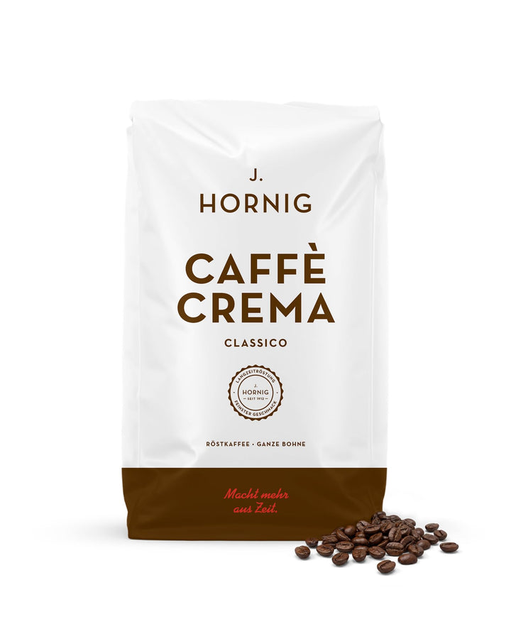 J. Hornig Kaffeebohnen Espresso, Caffè Crema Classico, 500g ganze Bohnen, nussig-schokoladiger Gesch