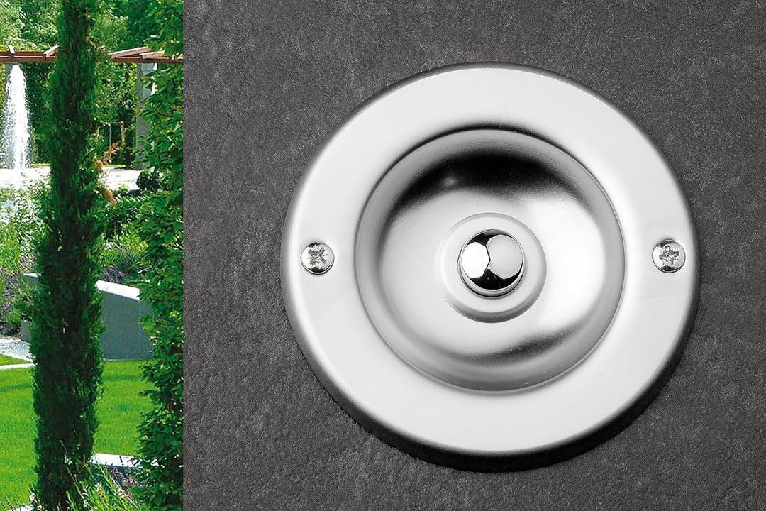 HUBER Unterputz Klingeltaster 1-fach aus Messing rund - Türklingelknopf - Haustürklingel Unterputz a