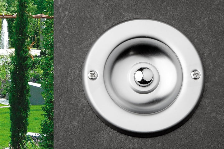 HUBER Unterputz Klingeltaster 1-fach aus Messing rund - Türklingelknopf - Haustürklingel Unterputz a