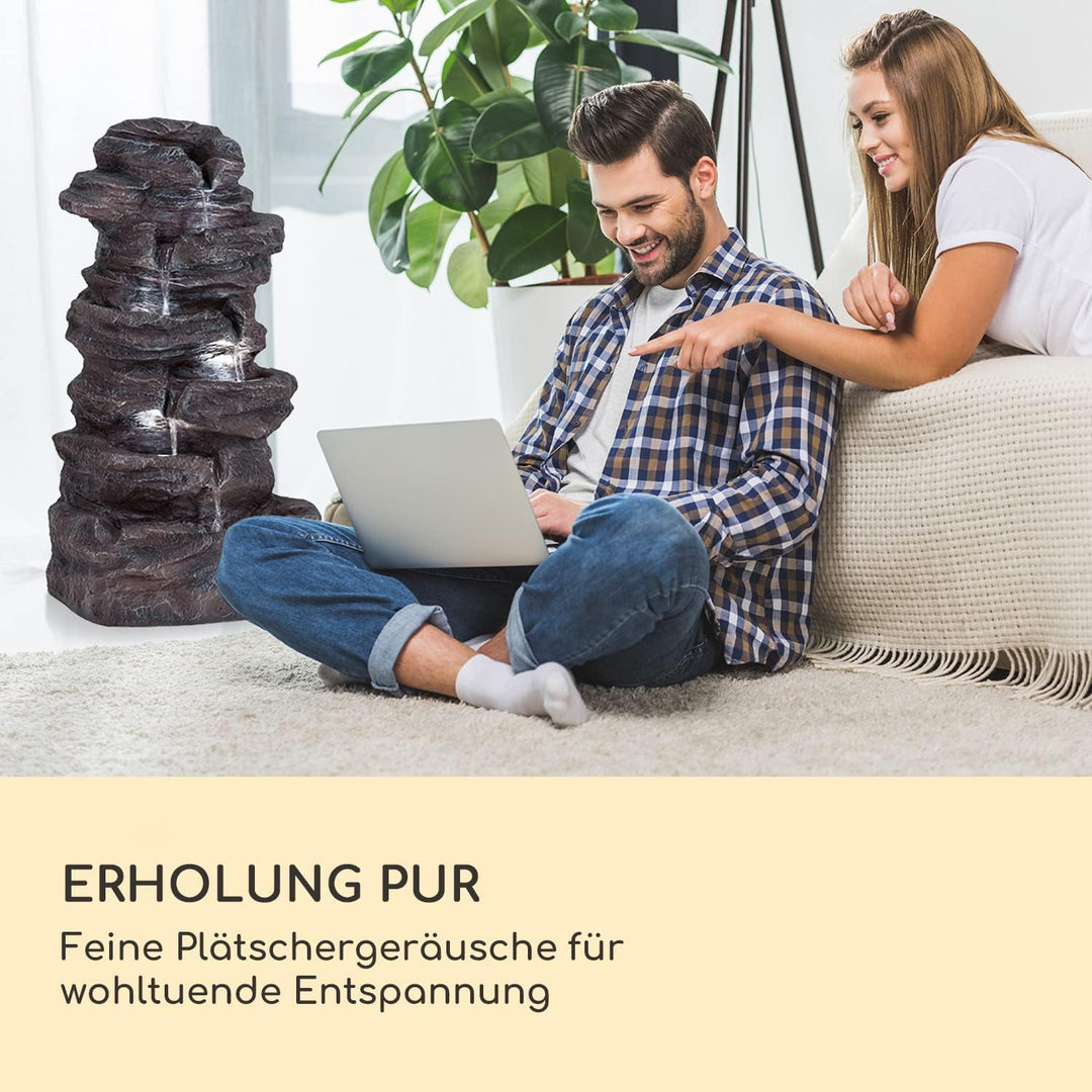 Blumfeldt Stonehenge Solarbrunnen, inkl. Solarpanel, Lithium-Ionen-Akku (ca. 5h Laufzeit), LED-Beleu