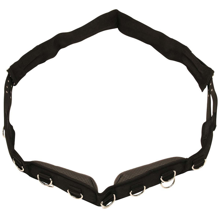 Kerbl Longiergurt, breit, 9 Ringe mit verstellbarem Bauchgurt Pony (160-200 cm Umfang) Farbe: schwar