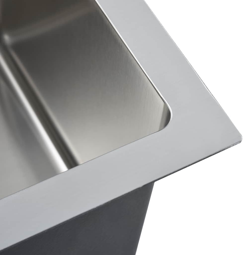 vidaXL Handgemachte Einbauspüle Wasserabfluss in X-Form Spüle Edelstahlspüle Küchenspüle Spülbecken