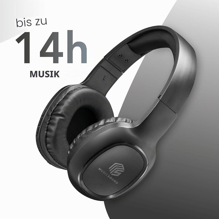 Music Sound | Bluetooth Kopfhörer Basic | Ohrmuschel-Bluetooth-Kopfhörer mit Ausziehbarem Kopfband –