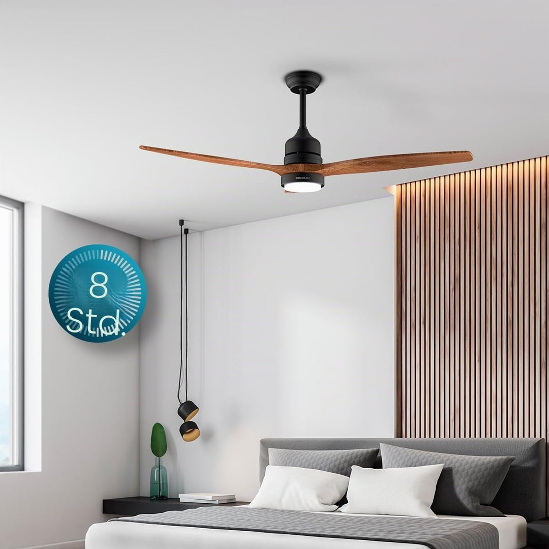 Cecotec Deckenventilator EnergySilence Aero 5230 DarkWood. 40W DC-Motor, 3 Helligkeitsstufen, 3 Hoch