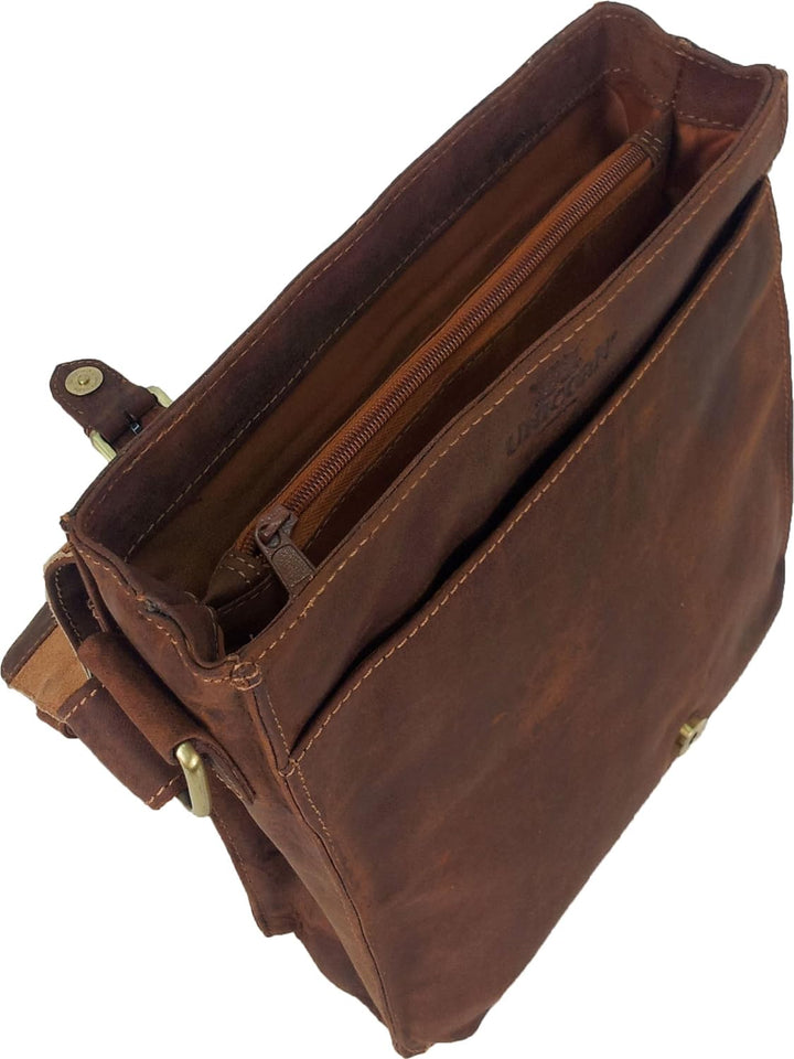 Unicorn Leder Cognac Tan ipad , Ebook oder Tablets Tasche Messenger - Messenger Bag - #5M