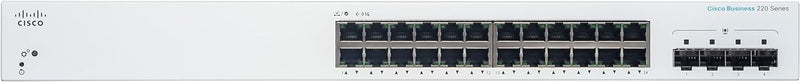 Cisco Business CBS220-24T-4G Smart Switch | 24 GE-Ports | 4x1G SFP | 3 Jahre eingeschränkte Hardware