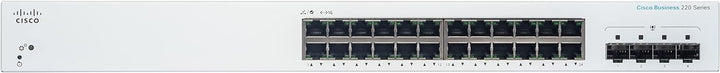 Cisco Business CBS220-24T-4G Smart Switch | 24 GE-Ports | 4x1G SFP | 3 Jahre eingeschränkte Hardware
