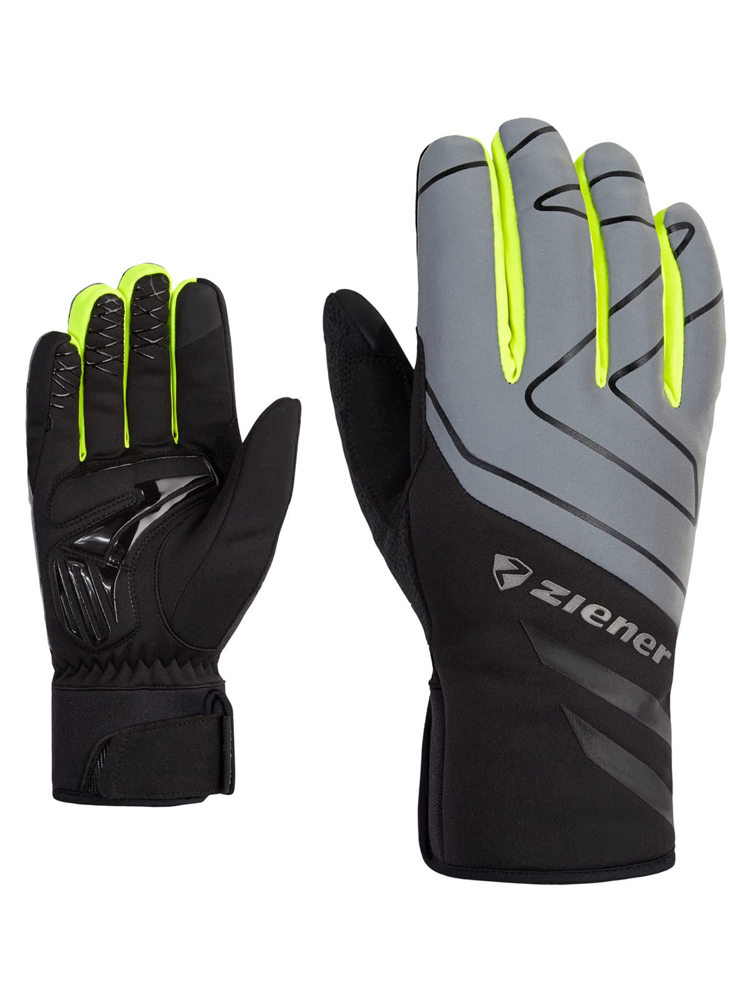 Ziener Daly Fahrradhandschuhe, Winter |wasserdicht, Soft-Shell, gepolstert 6.5 black.poison yellow,