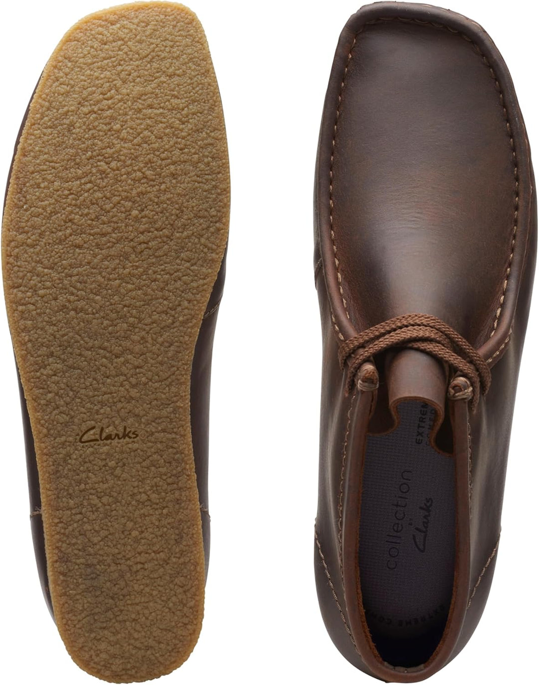 Clarks Herren Shacre Stiefel Stiefelette 42 EU Weit Beeswax Leather, 42 EU Weit Beeswax Leather