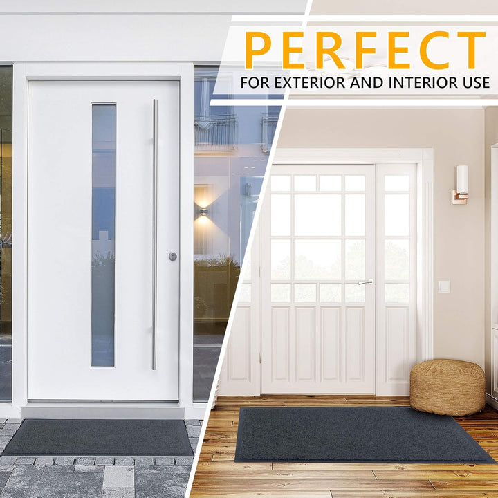 GadHome Fussmatte Anthrazit Grau 90x150 cm|Eingangstürmatte wasserdicht waschbar strapazierfähiger S