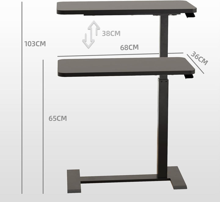 Betttisch auf Rollen Höhenverstellbar, Mobiler Pflegetisch mit Versteckten Rollen Stehpult Laptoptis