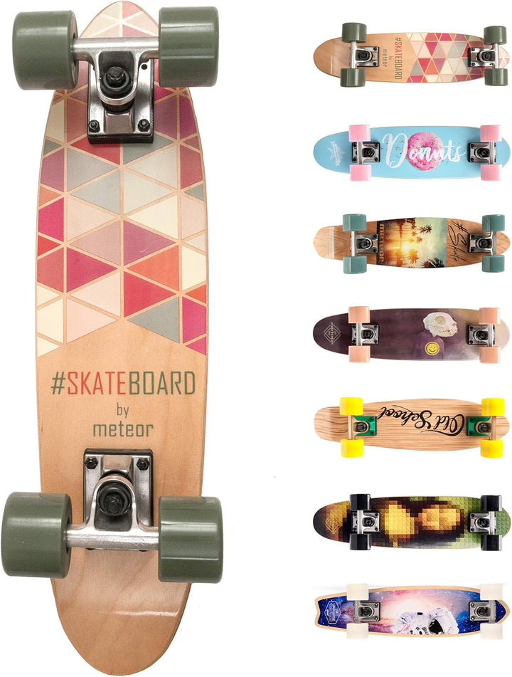 meteor Holz Skateboard Kinder - Mini Cruiser Kickboard - Skateboard mädchen Rollen Board - hohe Qual