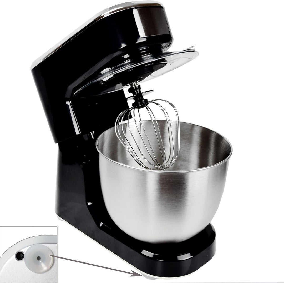 Syntrox Germany KM-1000W Küchenmaschine Knetmaschine Mixer, Edelstahl-Behälter, 5 Liter, schwarz
