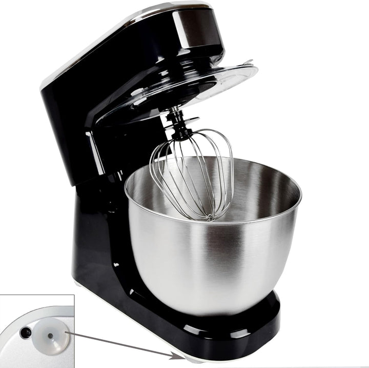 Syntrox Germany KM-1000W Küchenmaschine Knetmaschine Mixer, Edelstahl-Behälter, 5 Liter, schwarz