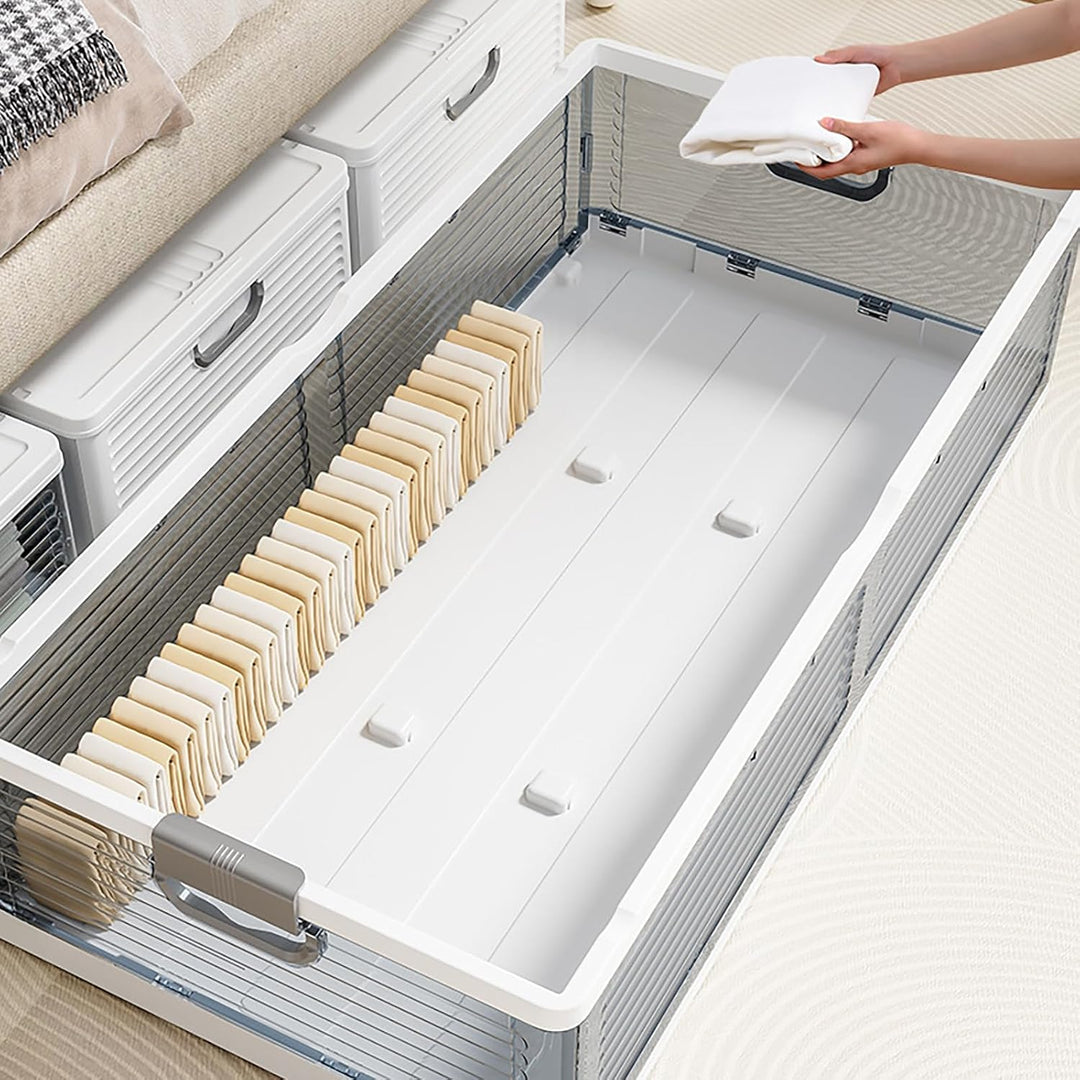 Kunststoff Unterbettkommode 101 * 51,5 * 24cm Gross Unterbett Aufbewahrung Box mit Deckel, Unterbett