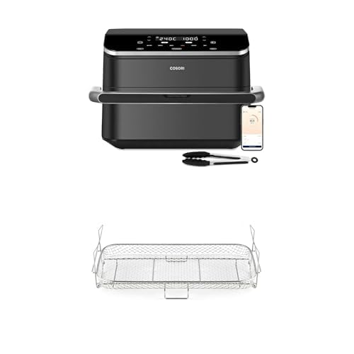 Cosori Dual Blaze TwinFry Heissluftfritteuse und spezieller Edelstahl-Grillrost mit Zubehör 10L Schw