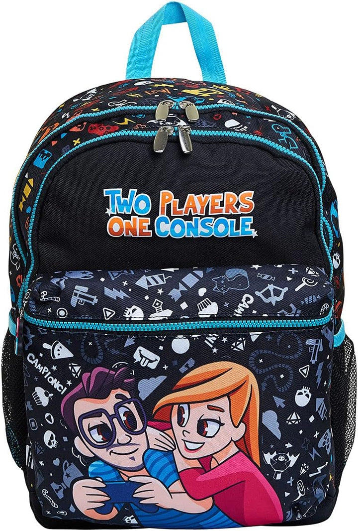 Auswahl Varzi Schulrucksack Doppelfach - Zwei Players One Konsole -, Schwarz, Einheitsgrösse, Schwar