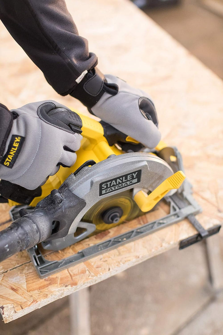 Stanley FatMax Handkreissäge FME301K (1650 Watt, 66 mm / 50 mm (90°/45°), mit Parallelanschlag, Durc