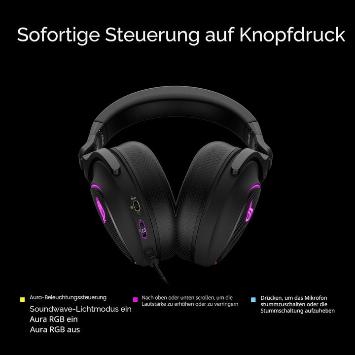 ASUS ROG Delta S USB-C Gaming Headset (kabelgebunden, AI Noise-Canceling, RGB Beleuchtung, kompatibe