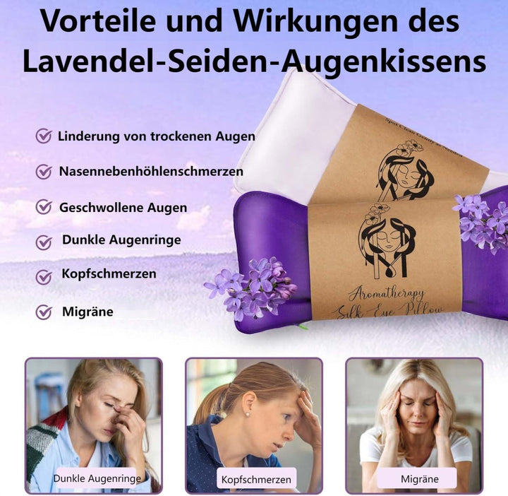 Hihealer Seiden Augenmaske 2er Set Lavendel Gewichtet, für Schlafen, Yoga, Spa, Meditation, Feucht-