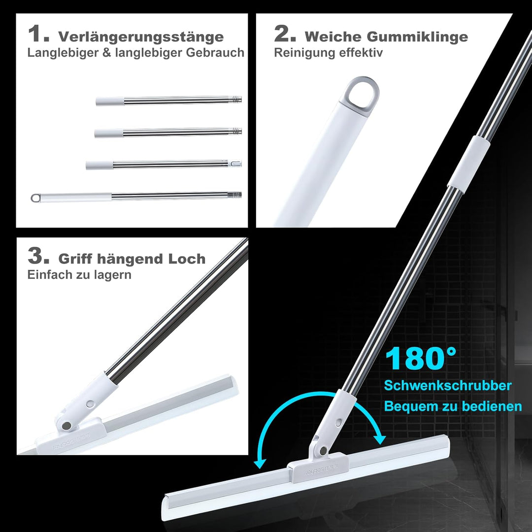 Gummiabzieher für den Boden, 157,5 cm Langer Griff, Fensterabzieher, Silikon-Tierhaarentferner, magi