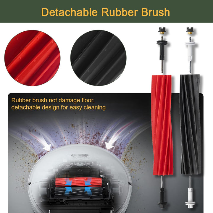 Zubehör für Roborock S8 / S8+ / S8 Plus Saugroboter, 2 Gummibürsten 4 Hepa-Filter 6 Seitenbürsten 4