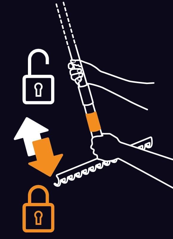 Fiskars Rechen mit 16 Zinken, Werkzeugkopf, Breite: 40 cm, Gehärtete Stahlzinken, Schwarz/Orange, Qu