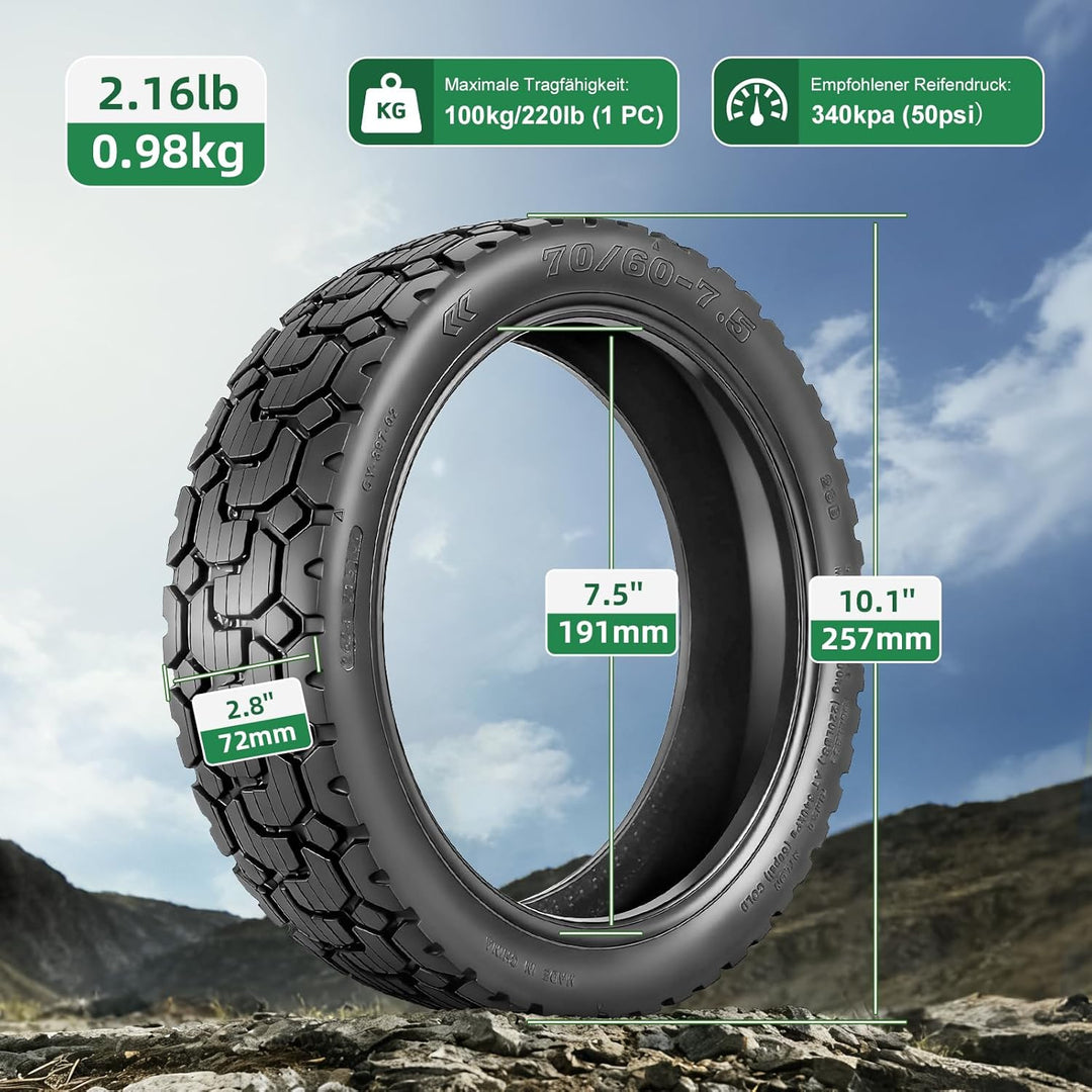 Prodrocam 70/60-7,5 Ersatzreifen für Segway Ninebot ZT3 / ZT3 Pro, 11 Zoll Selbstreparierender Schla