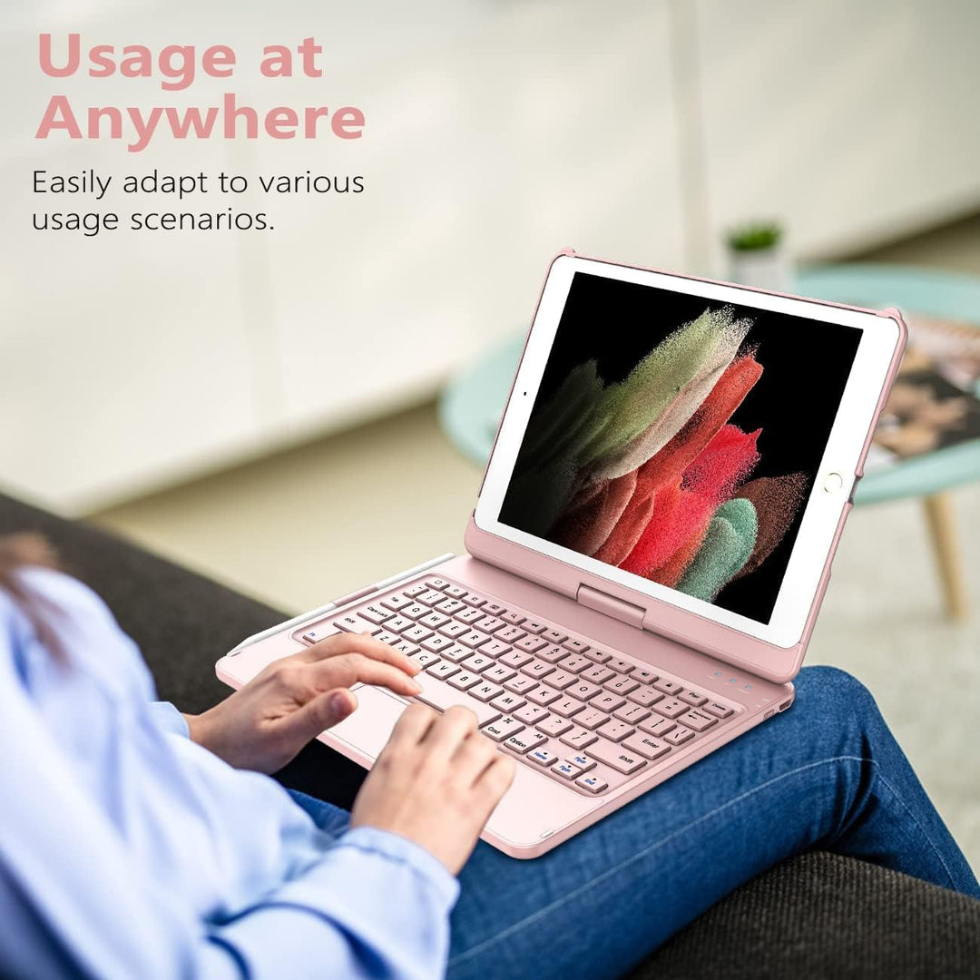 TQQ Tastatur Hülle für iPad 10.2 Zoll (7., 8. und 9. Generation) mit Präzisions-Trackpad, Notebook-ä
