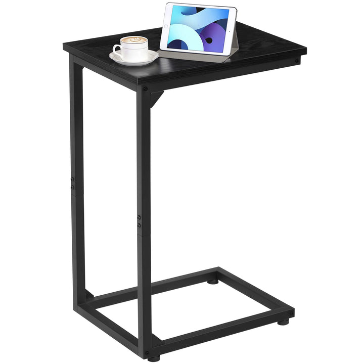 AMHANCIBLE Beistelltisch, Beistelltisch Couch, Couchtisch C Form, Sofatisch Schwarz 1, Schwarz 1