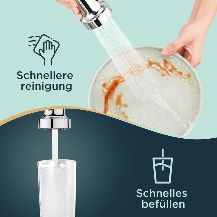 FORIOUS Wasserhahn Küche, Mischbatterie Küche Ausziehbar Brause, Einhebelmischer Küchenarmatur Spüla