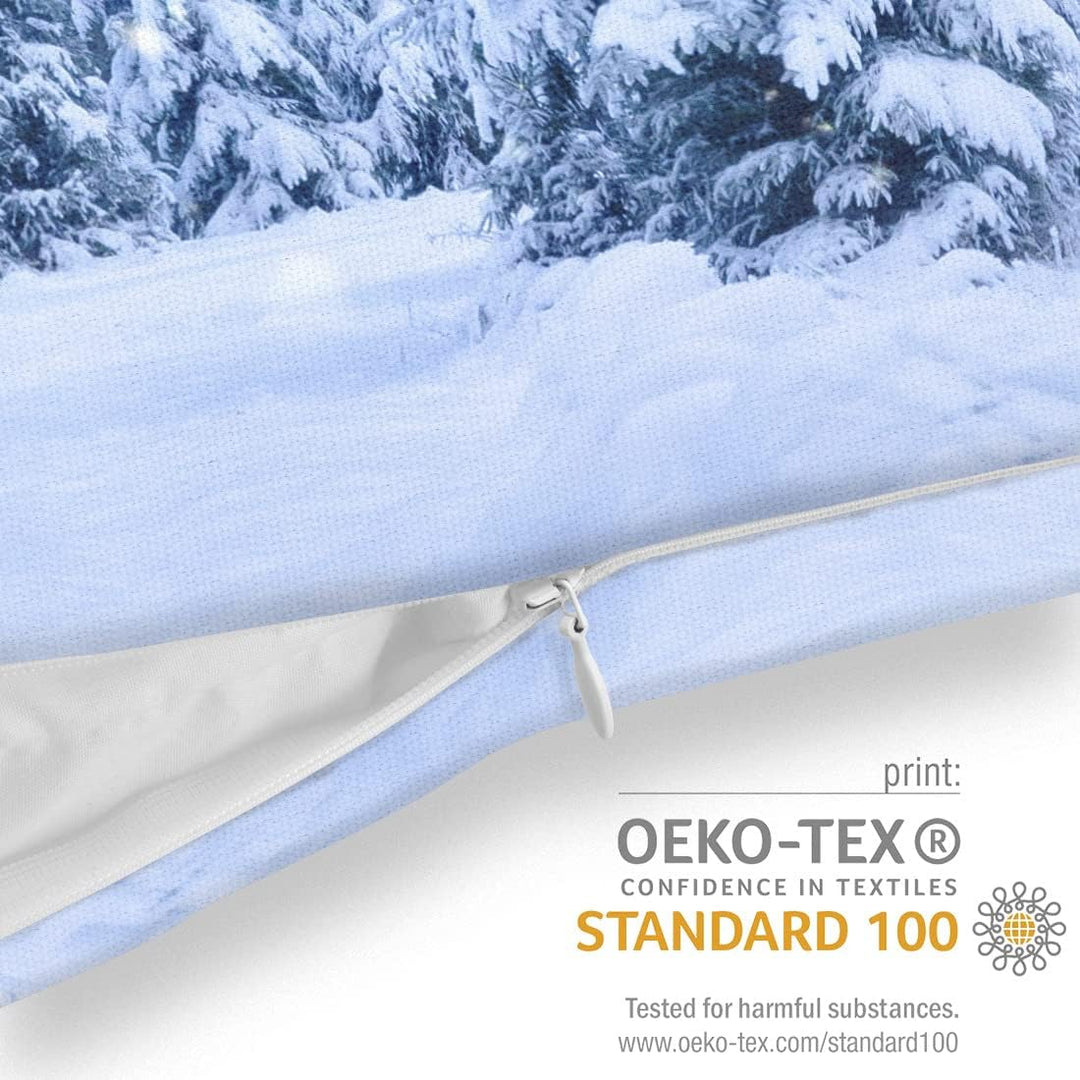 VOID Bäume Schnee Tanne Wald Kissenbezug Kissenhülle Sofakissen Kissen Deko Weihnachten Winter Weihn