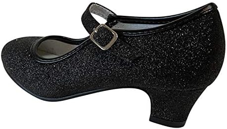 La Seno Rita Princess Glitter ELSA Frozen Spanish Flamenco Shoes Schwarz 27 EU, Schwarz 27 EU