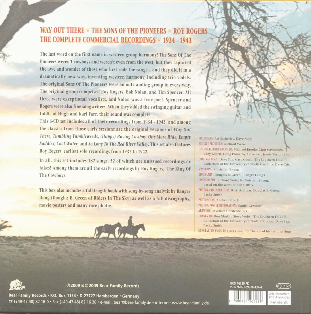 Roy Rogers,the King of the Cowboys,Way Out There, Audio-CD
