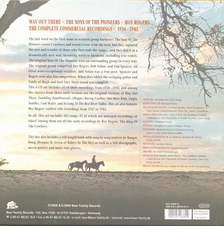 Roy Rogers,the King of the Cowboys,Way Out There, Audio-CD