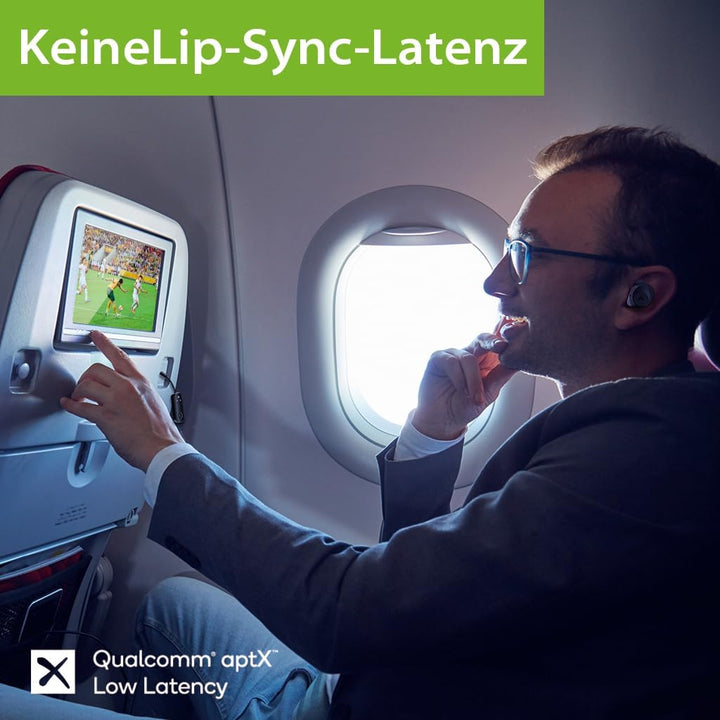 Avantree Sky Ace - Kabellos Kopfhörer Flugzeug mit Adapter Set, Bluetooth 5.3, Qualcomm aptX-Adaptiv