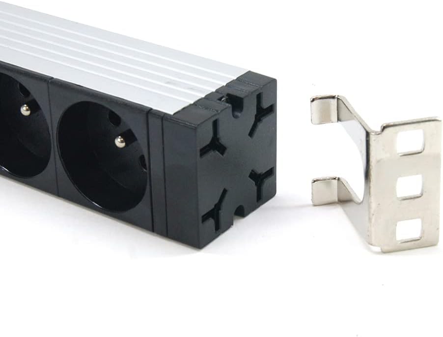 WAYTEX 37321 Steckdosenleiste Rackable 19 Zoll Stecker C14 – elektrisches Kopfband 8 Steckdosen mit