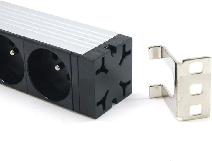WAYTEX 37321 Steckdosenleiste Rackable 19 Zoll Stecker C14 – elektrisches Kopfband 8 Steckdosen mit