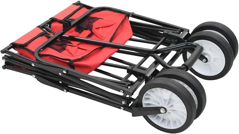vidaXL Handwagen Faltbar Klappbar Rot Bollerwagen Transportwagen Strandwagen, Rot