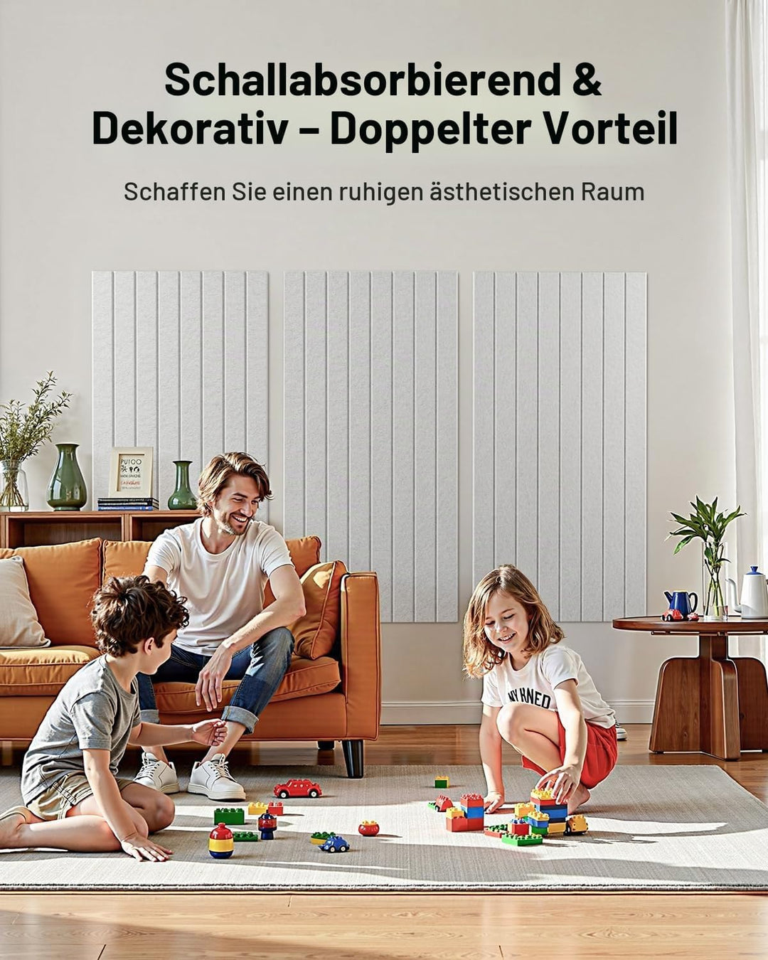 Soundsbay Akustikpaneele Selbstklebend 2.88m²-4 Stück Weiss 120x60x0.9cm | Für Akustische Behandlung