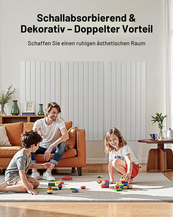 Soundsbay Akustikpaneele Selbstklebend 2.88m²-4 Stück Weiss 120x60x0.9cm | Für Akustische Behandlung