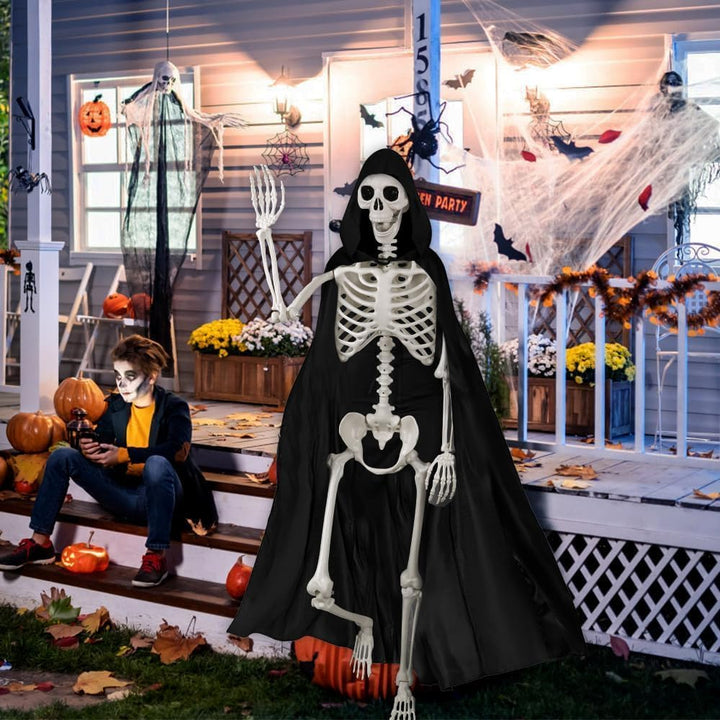 DIYDEC 1 Stück 165cm Halloween Bewegliches Skelett, Ganzkörper Skelett Lebensgrosses Skelett mit Man