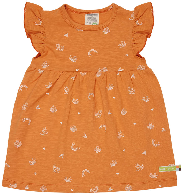 loud + proud Mädchen Slub Jersey, GOTS Zertifiziert Kinderkleid 98-104 Carrot, 98-104 Carrot