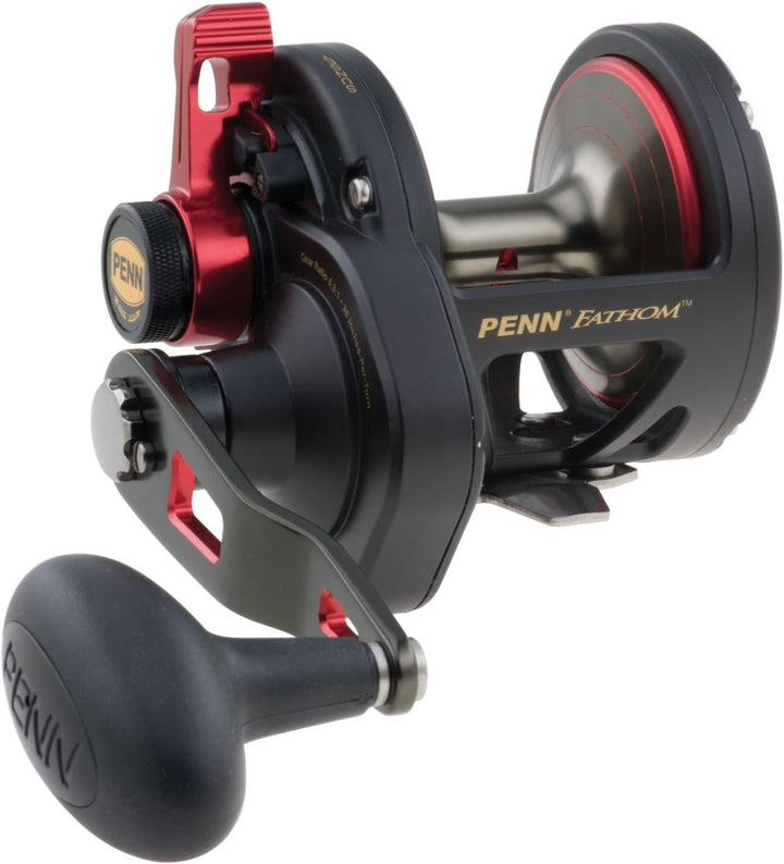Penn Fathom Hebelzug-Multirolle – Schwarz/Rot 25, 25