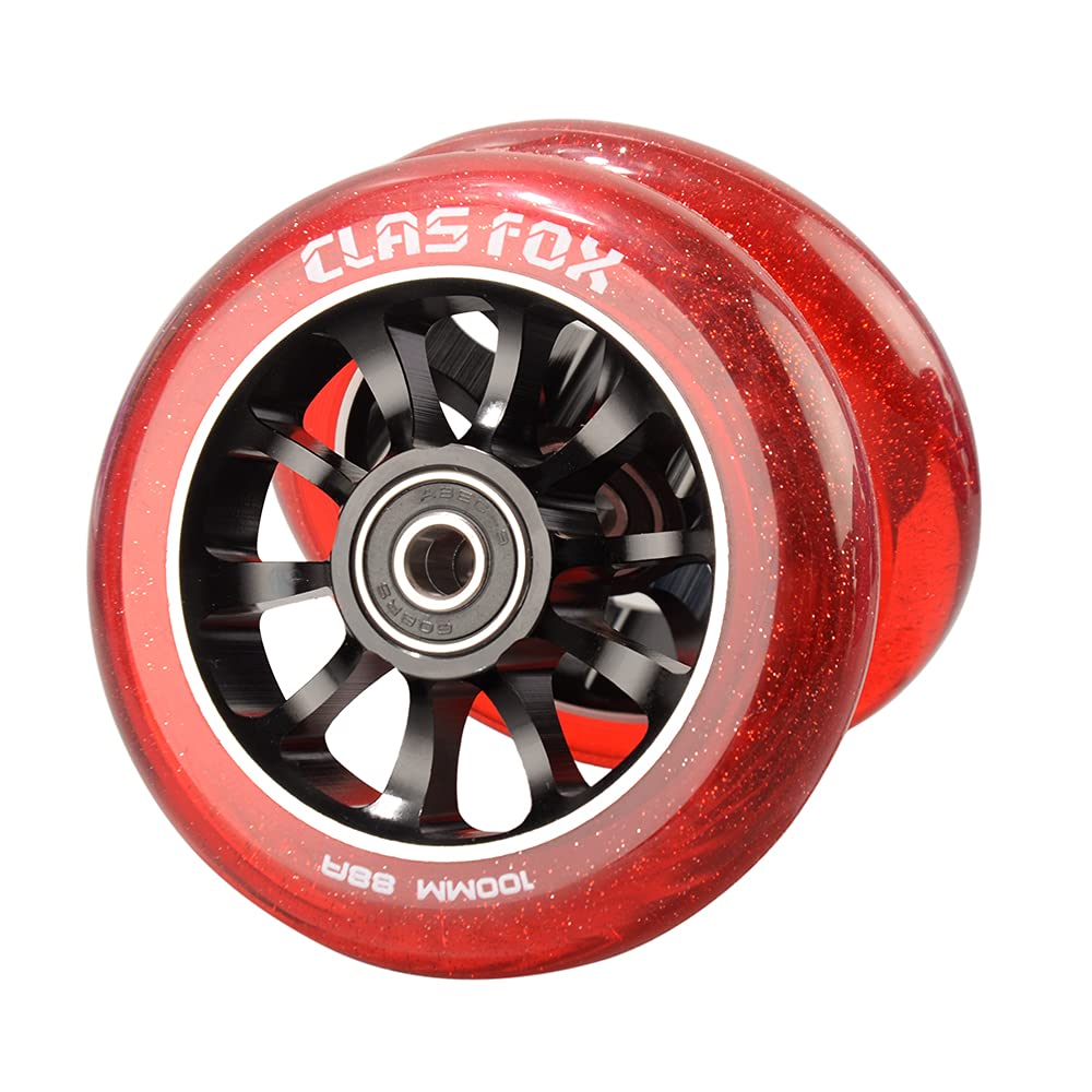CLAS FOX Pro Stunt Scooter Rollen Roller Räder Wheels 100mm EIN Paar mit ABEC-9 Kugellager CNC Metal